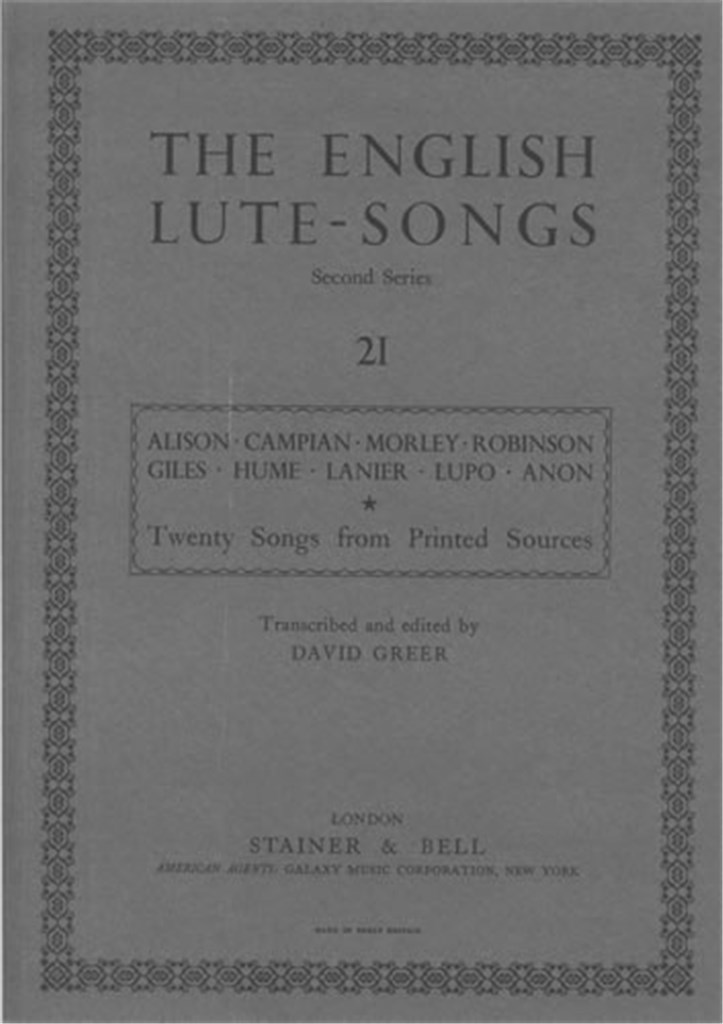 Twenty Songs From Printed Sources